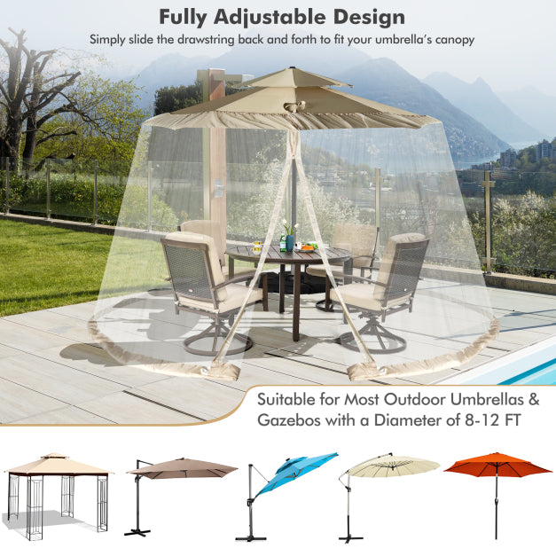 Campo 2.5-4m  Umbrella Mosquito Netting - 2 Double-Zippered Doors