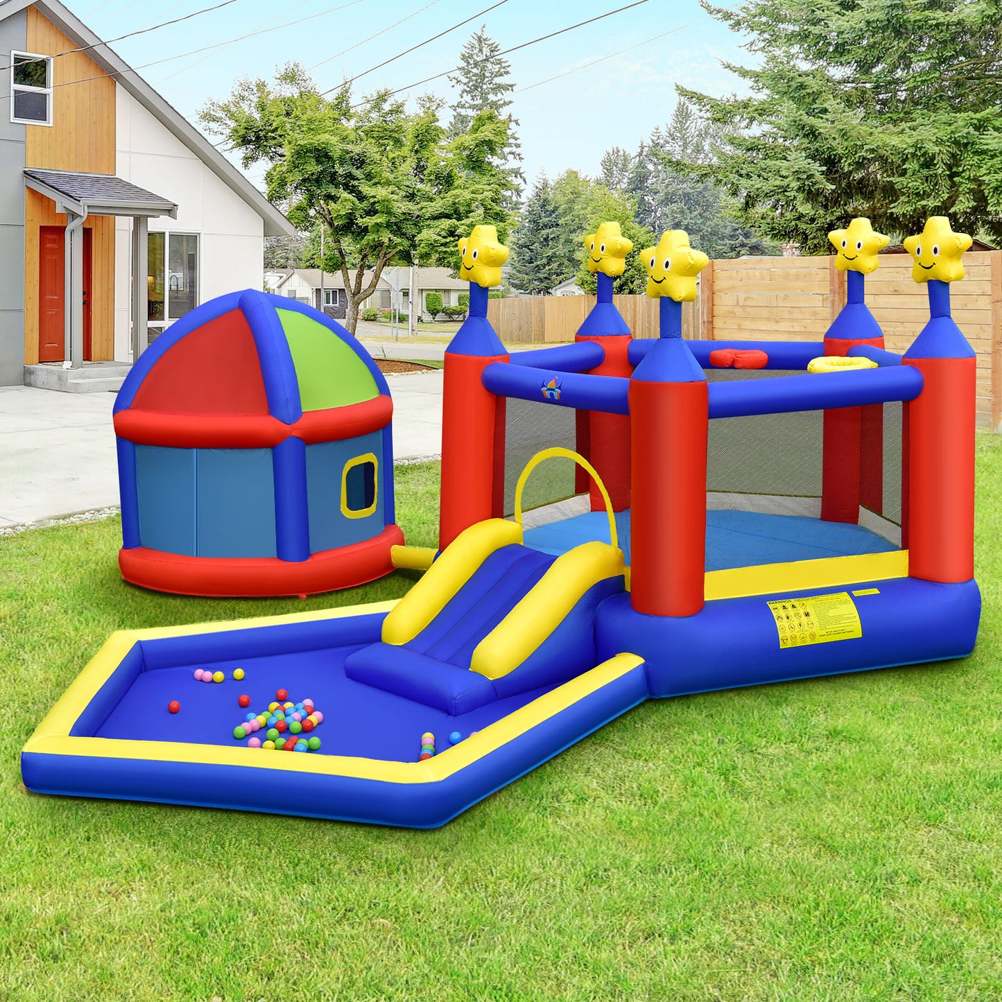 SunFun Inflatable Bounce House/Jumping Castle w/Extras