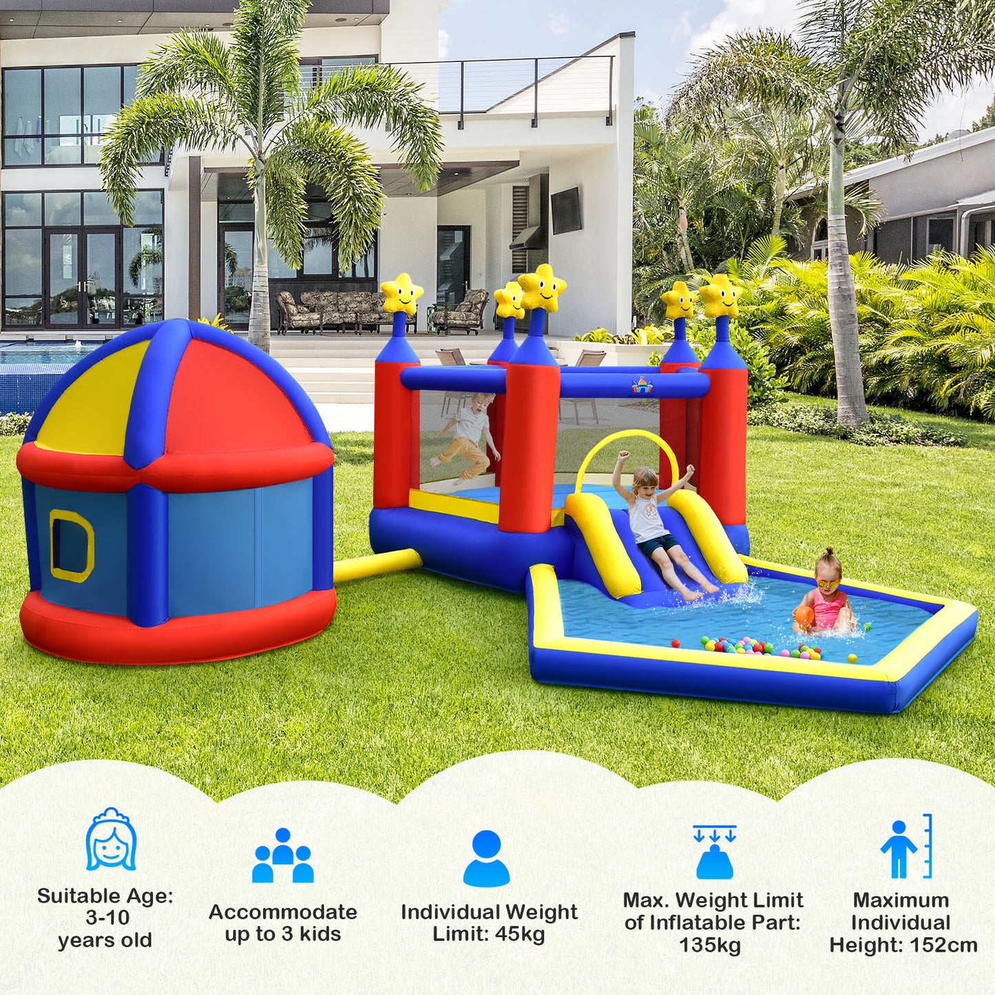 SunFun Inflatable Bounce House/Jumping Castle w/Extras