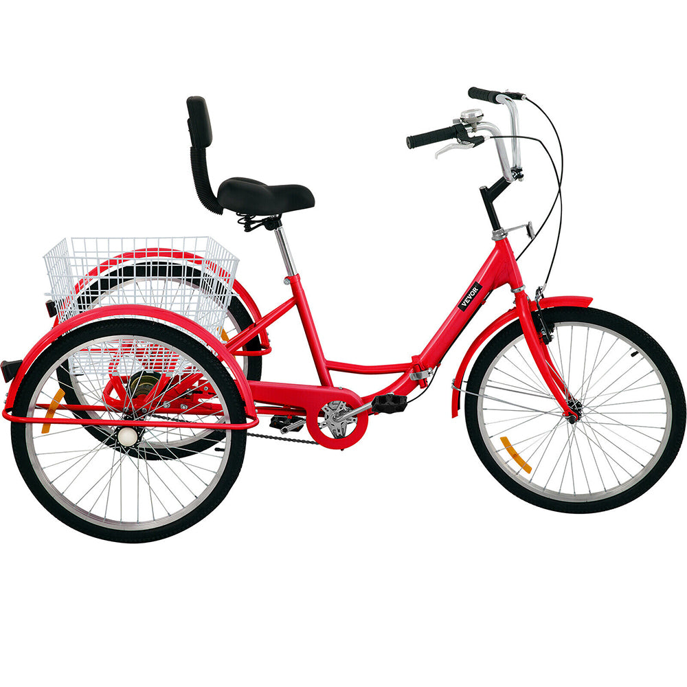 3 Wheel Foldable Tricycle 24'' Wheels 7 Speeds