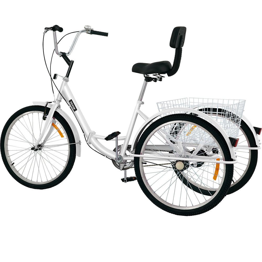 3 Wheel Foldable Tricycle 24'' Wheels 7 Speeds