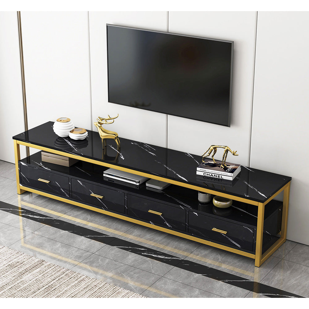 Luciano 2pc Luxury "Marble Look" Coffee Table & TV Cabinet