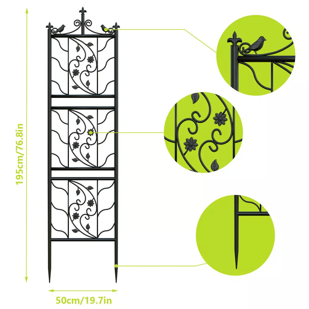 Metal Garden Trellis/Fence. Set of 2. 3 Designs