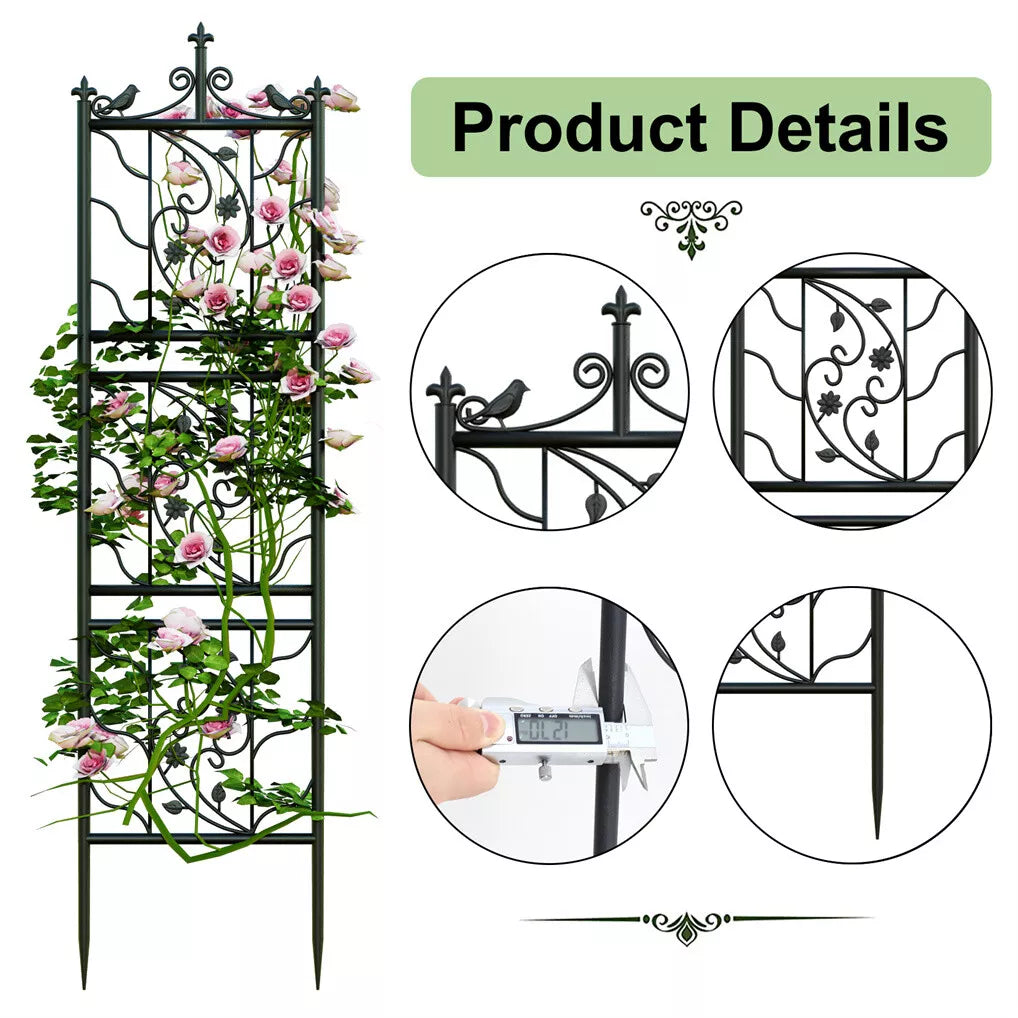 Metal Garden Trellis/Fence. Set of 2. 3 Designs