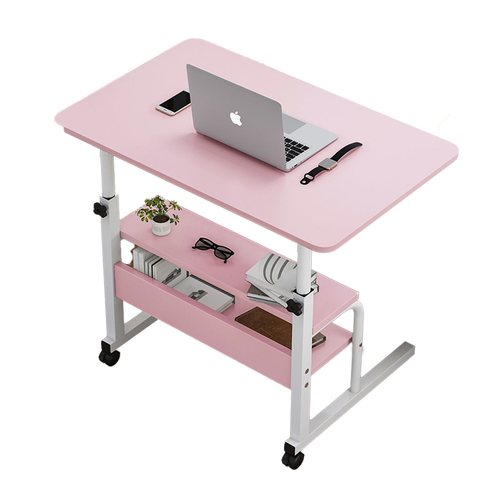 Virtuoso  2-tier Bed Side Table/Laptop Desk with Shelves and Wheels