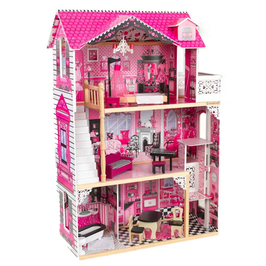 Carolina Stylish Dollhouse - 120cm Height 3 Levels 15 Accessories