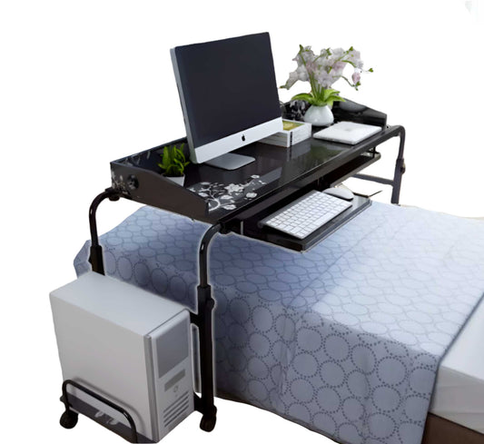 Mobile Over Bed Laptop Trolley Workstation Desk