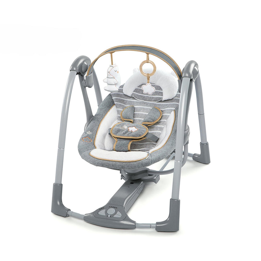 Portable Baby Sling-Swing - 5 Speeds, 8 Melodies, 3 Nature Sounds - Deluxe Home Delight