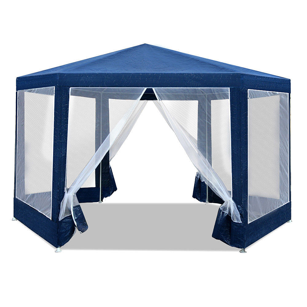 Sylvana 6-Sides Netted Gazebo -  Navy Colour - Deluxe Home Delight