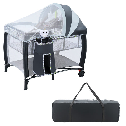 All In 1 Foldable Travel Cot Baby Crib Playpen Bassinet Portacot w/Carry Bag