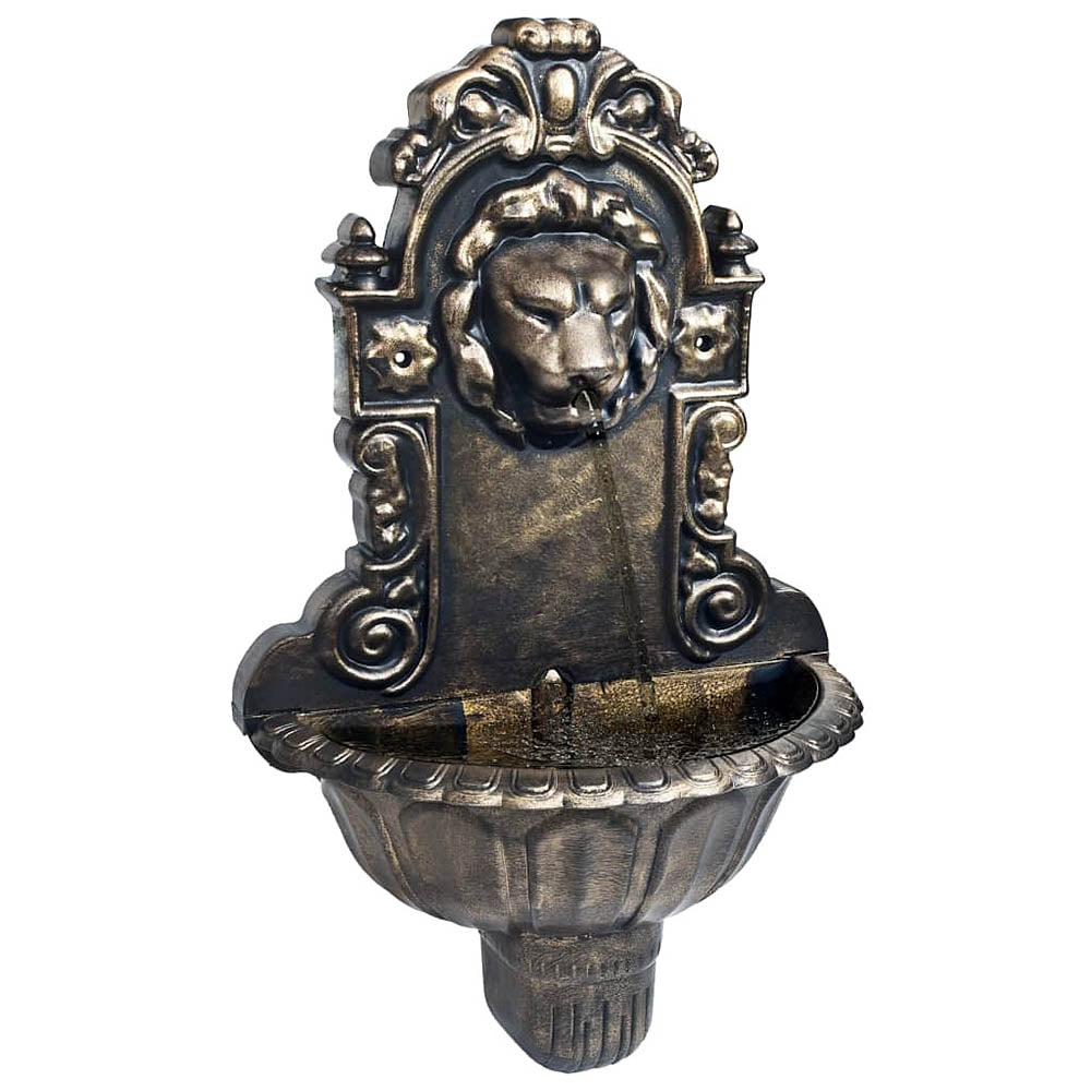 Lion Head Wall Fountain w/ Pump & for Indoor or Outdoor - Bronze or Green