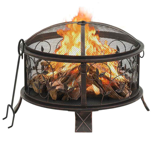 Elvarado Rustic Fire Pit with Poker - 67.5 cm XXL Steel