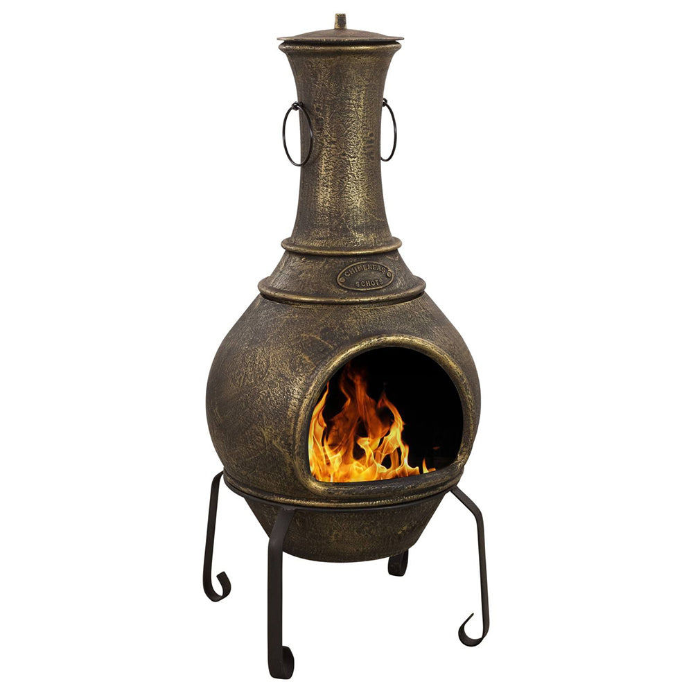 Revere Giant Chiminea - Black or Bronze Cast Iron