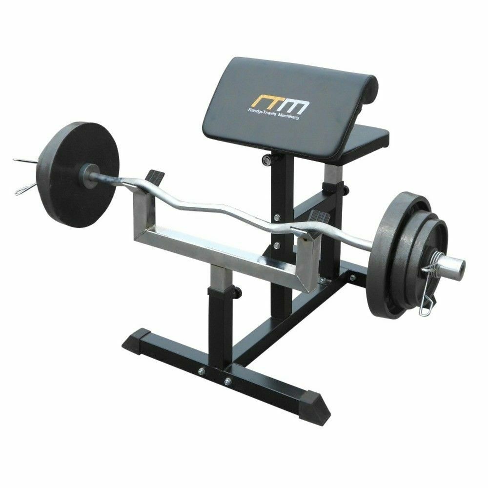 Preacher Curl Bench Weights - Arm Muscle-Building Seated Bench - Deluxe Home Delight