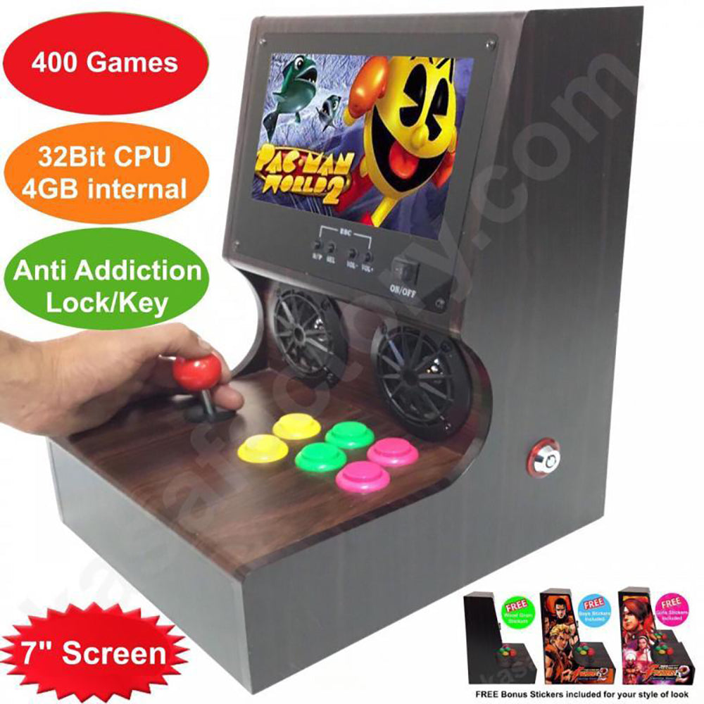 WidPro Arcade Machine - 400 Video Games 32Bit CPU 4GB memory 9" Screen w/KEY LOCK