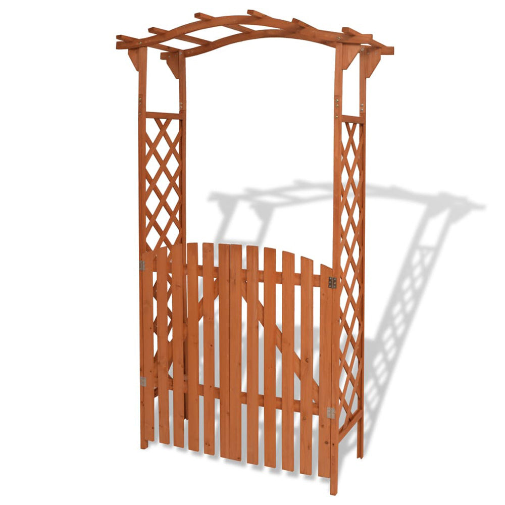 Lila Wooden Garden Arch with Gate - 120x60x205 cm