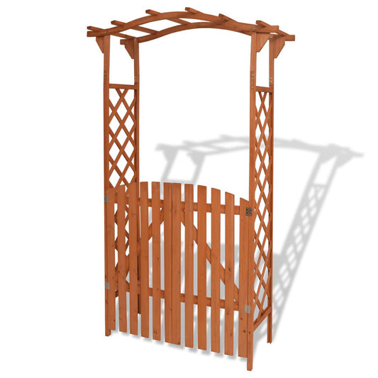 Lila Wooden Garden Arch with Gate - 120x60x205 cm