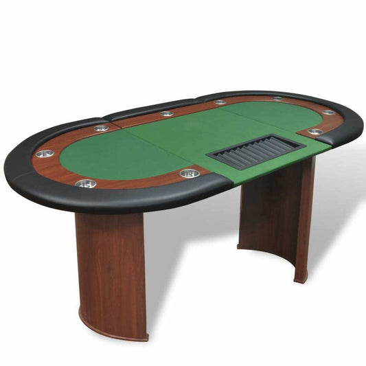 Riviera Poker Table with Dealer Area and Chip Tray Blue - 10 Person Size