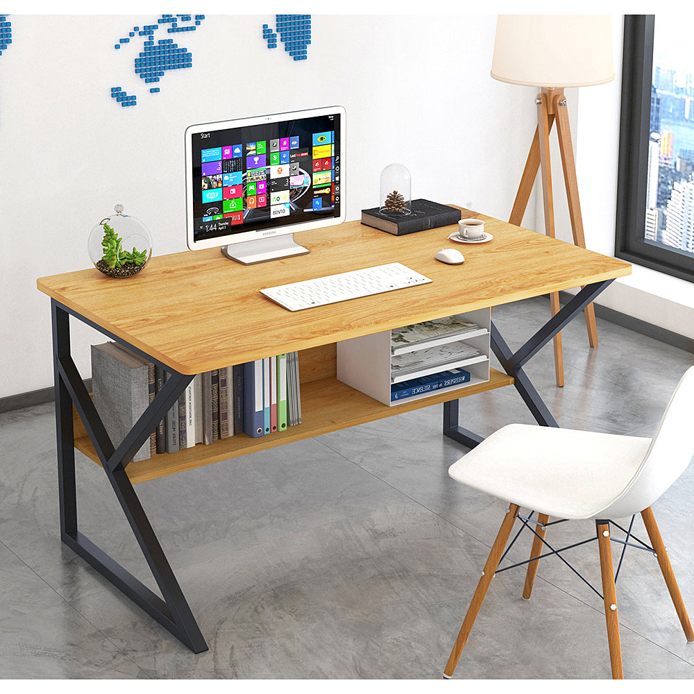 Motif  Wood & Metal Computer Desk with Shelf - 2 Sizes/3 Cols