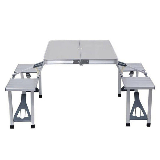 Portable Folding Picnic Table for 4 in Aluminium