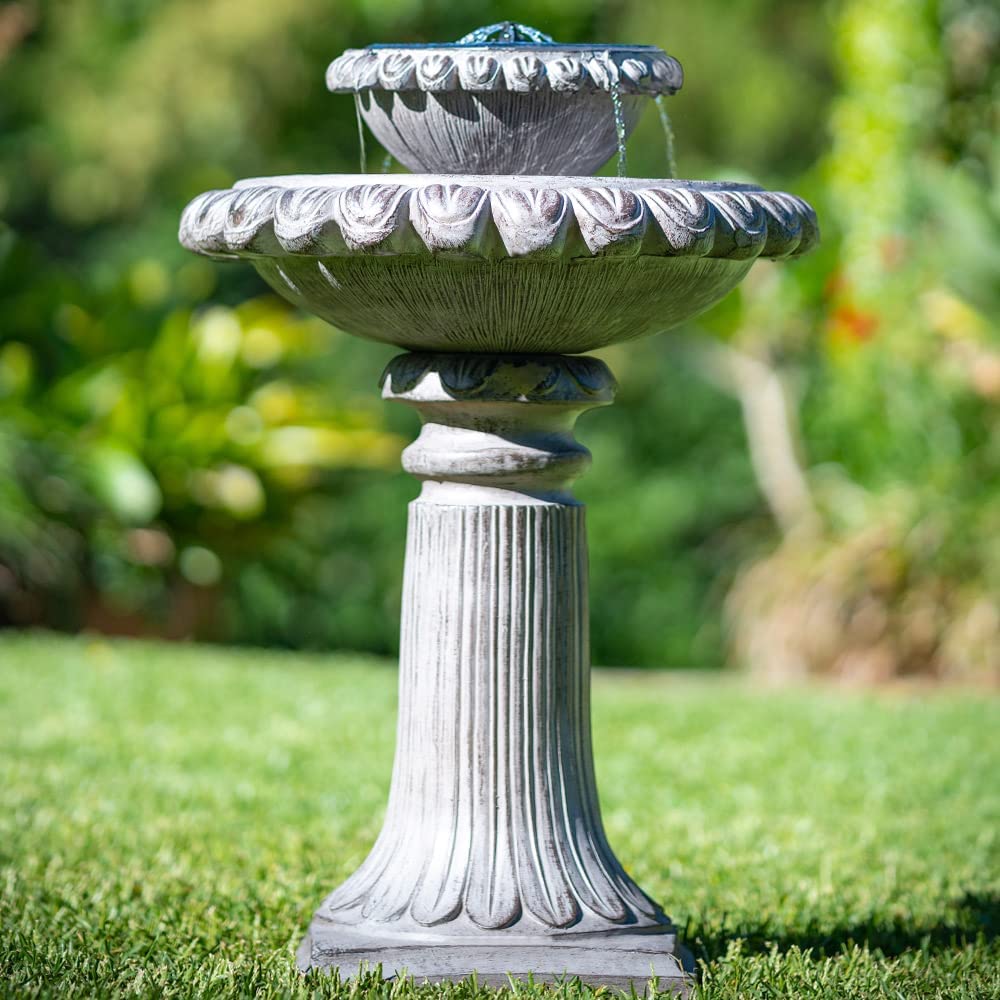 Belluno Solar Powered Fountain/Bird Bath with Lighting