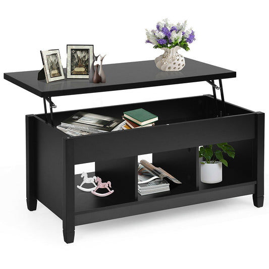 Exacta Low Table w/Mechanical Lift and Concealed Storage Shelf - 4 Colours