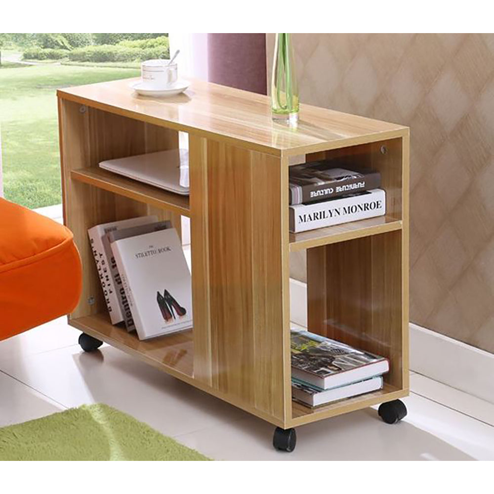 Performer Side Table w/4 Shelves & Casters - 3 cols