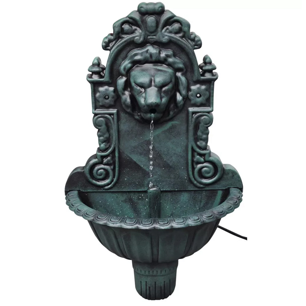 Lion Head Wall Fountain w/ Pump & for Indoor or Outdoor - Deluxe Home Delight