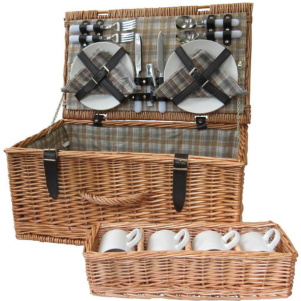 Wicker Picnic Basket/Hamper for 4 Persons