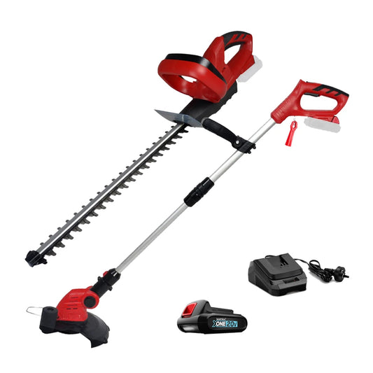 20v X-ONE Grass Trimmer Hedge Trimmer 2in1 Combo Kit - Deluxe Home Delight