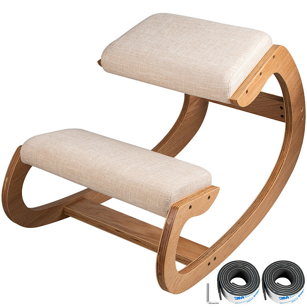 FitHealthy Ergonomic Wood Kneeling Chair W/ Cushion