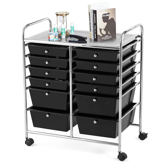 Rolling Storage Cart/Trolley Home & Office  w/ Wheels - 15 Drawers