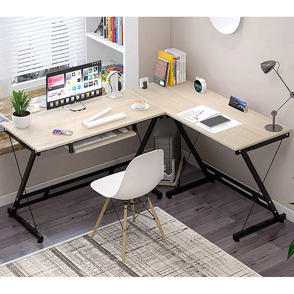 Freedom Corner Computer Desk - Double Workstation - 3 Cols - Deluxe Home Delight