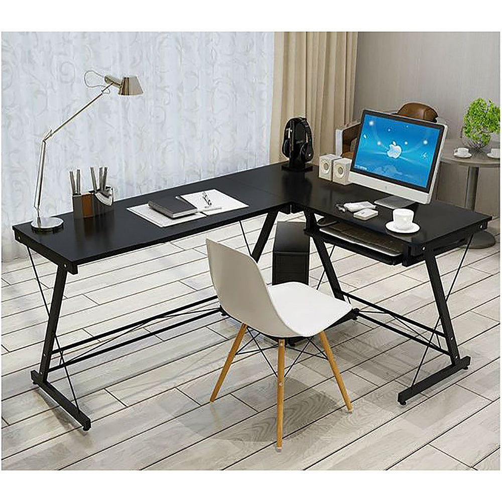 Freedom Corner Computer Desk - Double Workstation - 3 Cols - Deluxe Home Delight