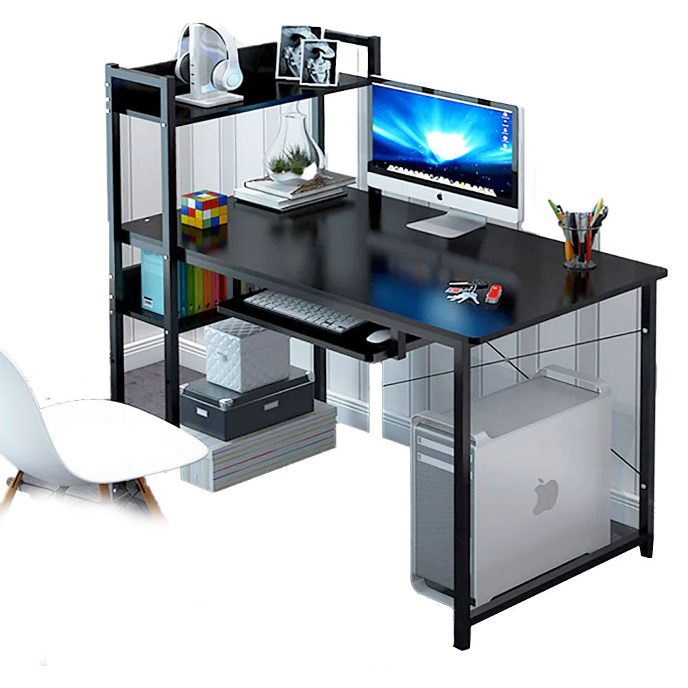 Synsia Combination Workstation Computer Desk with Storage Shelves - 3 Cols