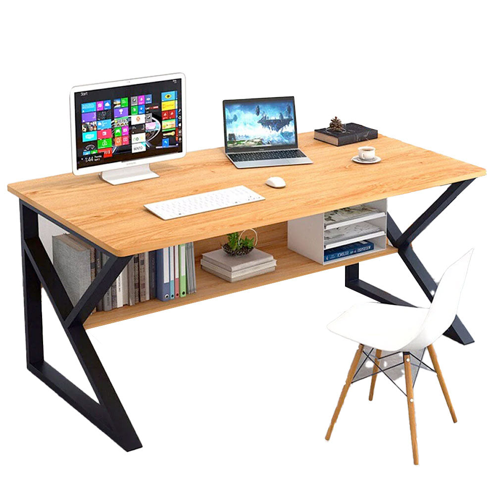 Motif  Wood & Metal Computer Desk with Shelf - 2 Sizes/3 Cols