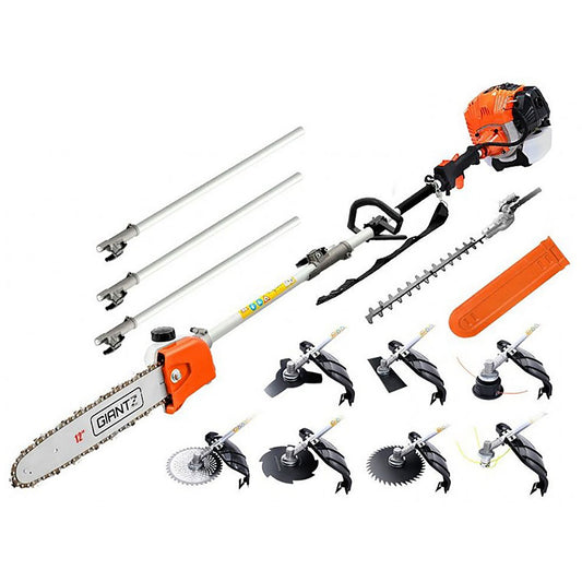 POWER GARDENER 65CC Pole Chainsaw/Hedge Trimmer/Brush Cutter/Whipper Snipper 7 Multi Tool