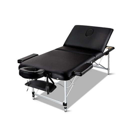 Portable Aluminium Massage Table - 3 Fold, 8 Height Adjustments up to 250kg