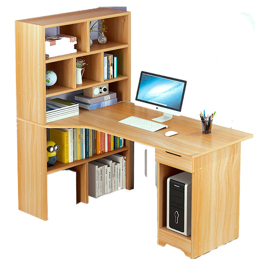 Redondo Curved Desk Workstation/Computer Combo - 5 Storage Shelves