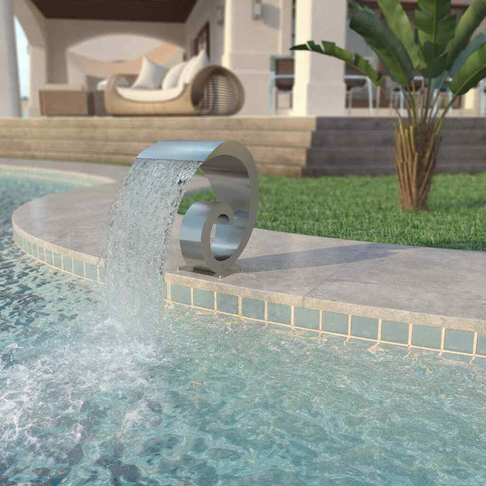 Amara Pool Fountain in Stainless Steel 50x30x53 cm Silver