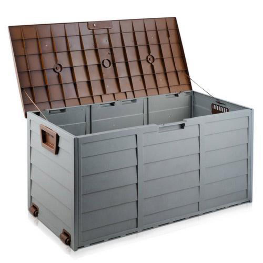 Storage Deck Box on Wheels for Outdoor Patio & Garden - Large 290L - Deluxe Home Delight