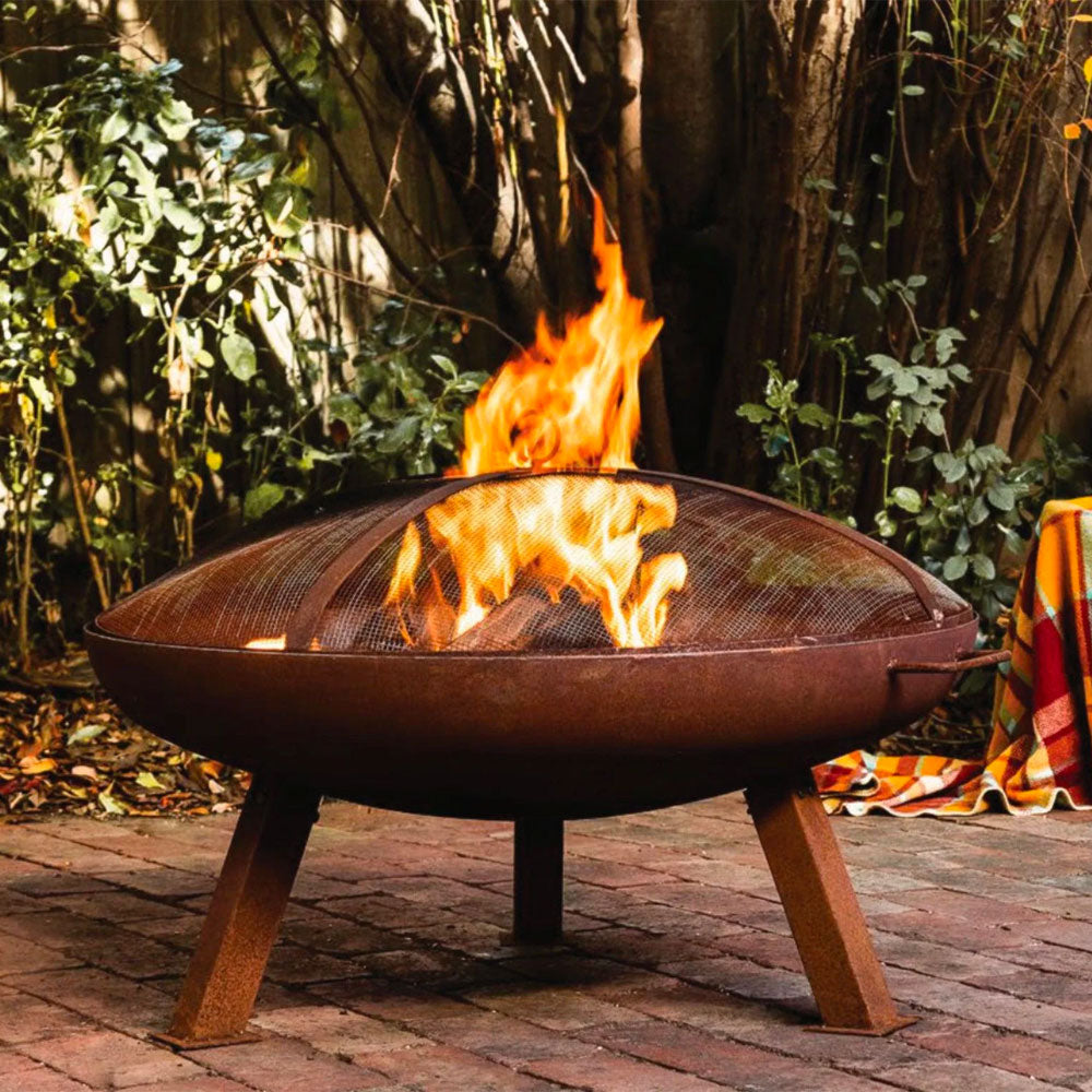 Freya Mesh-Lidded Rustic Fire Pit