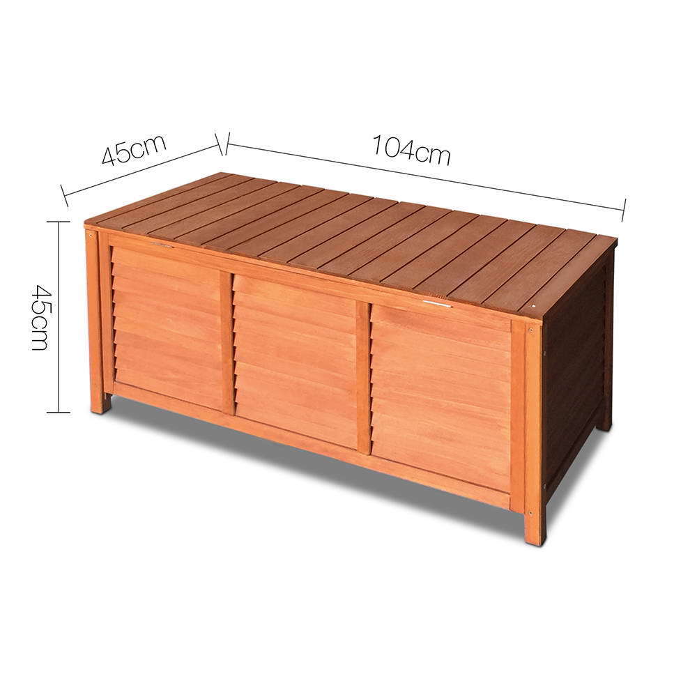 Outdoor Patio & Garden All Weather Fir Wooden Bench w/ Storage Stainless Hinges - Deluxe Home Delight