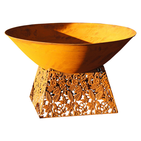 Ariana Rust Colour Fire Pit w/Laser Cut Base - 80cm