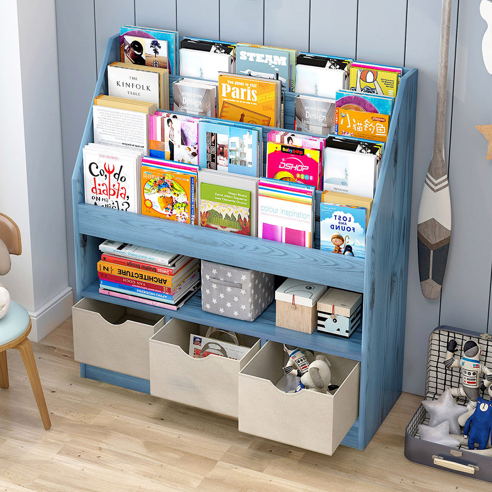 Funfair Book & Magazine Rack with Storage Drawers - 3 Colours