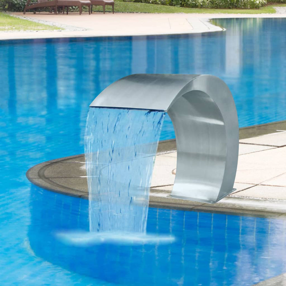 Dora Garden Waterfall/Pool Fountain in Stainless Steel 17.7" x 11.8" x 23.6"