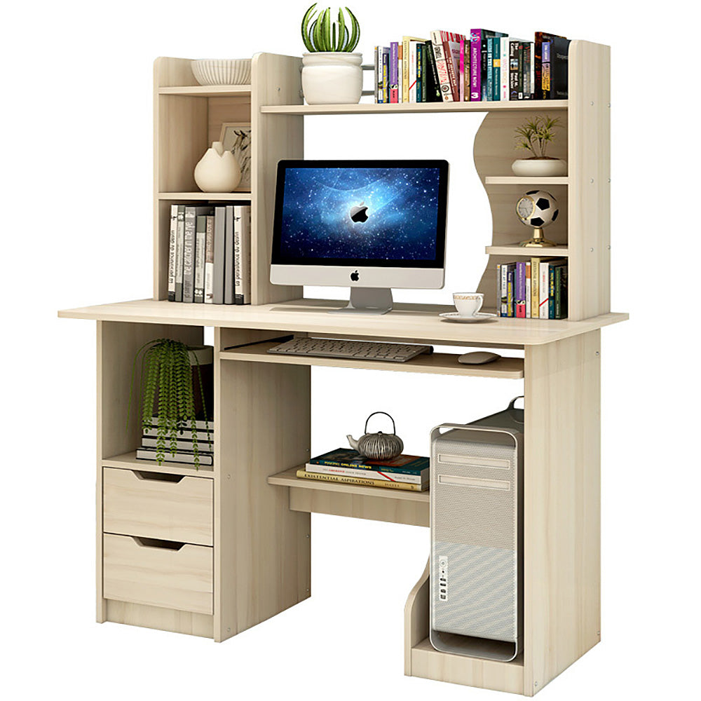 Adagio Computer Desk Workstation with Shelf & Cabinet - 3 Cols - Deluxe Home Delight