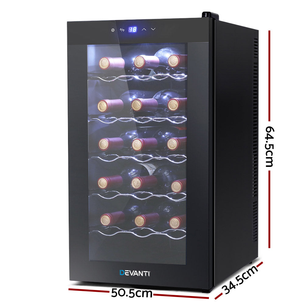 Rivoli Thermoelectric Chiller/Wine Cooler Fridge -4 Sizes w/Glass Door