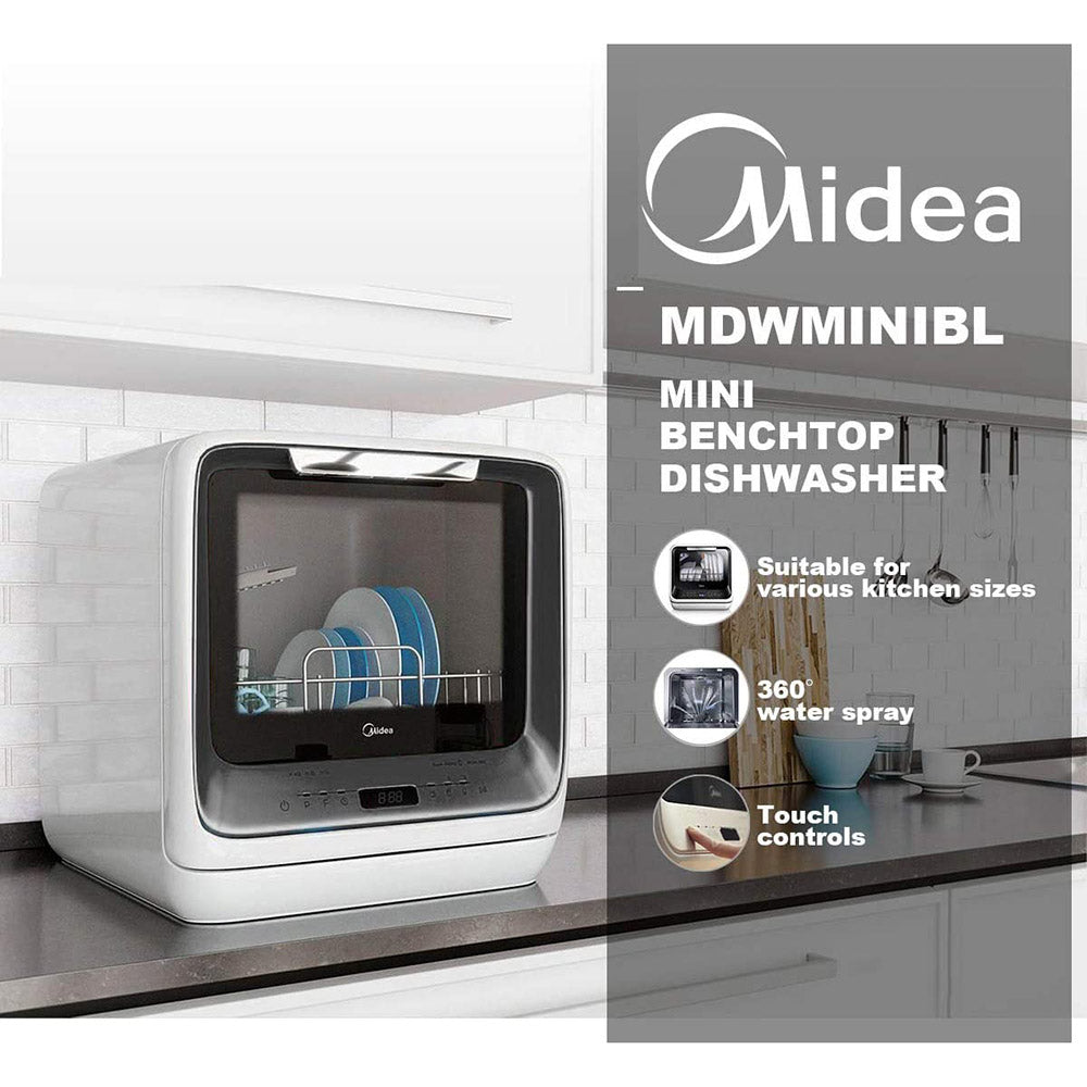 LivingHome 2nd Gen Mini Benchtop Dishwasher - 6 Programmes