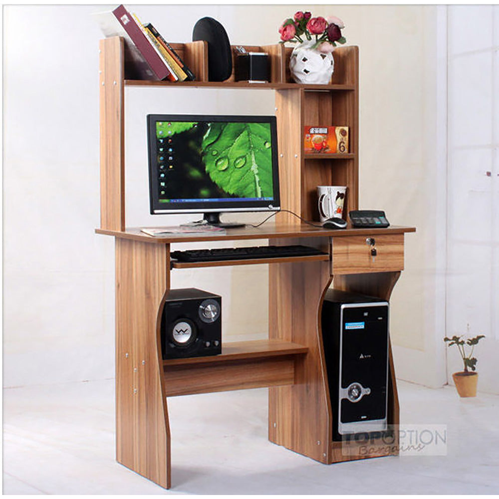 Deluxe Combination Workstation - Computer Desk w/Shelves, Drawer, Lockable. 3 Colours - Deluxe Home Delight